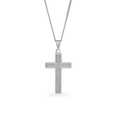 Boys Two-Tone Silver Cross Necklace