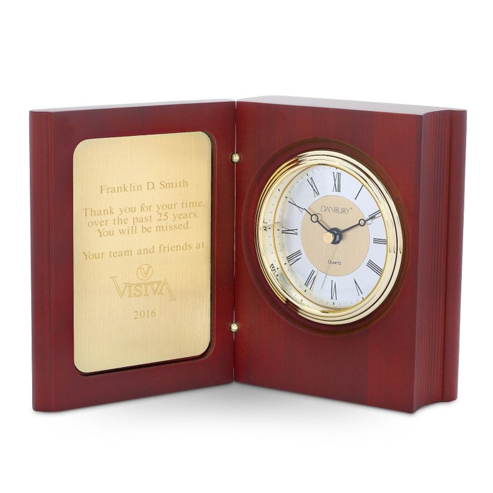 Mahogany Gold Book Clock