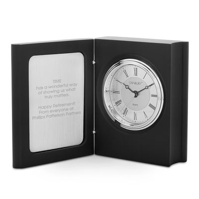 Black and Silver Book Clock