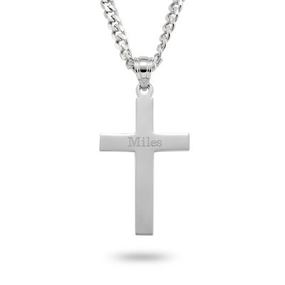 Sterling Silver Cross 24 Inch Necklace