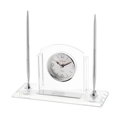 Glass Double Pen Stand