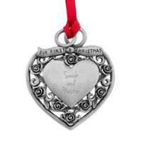 Genuine Pewter Our First Christmas Ornament