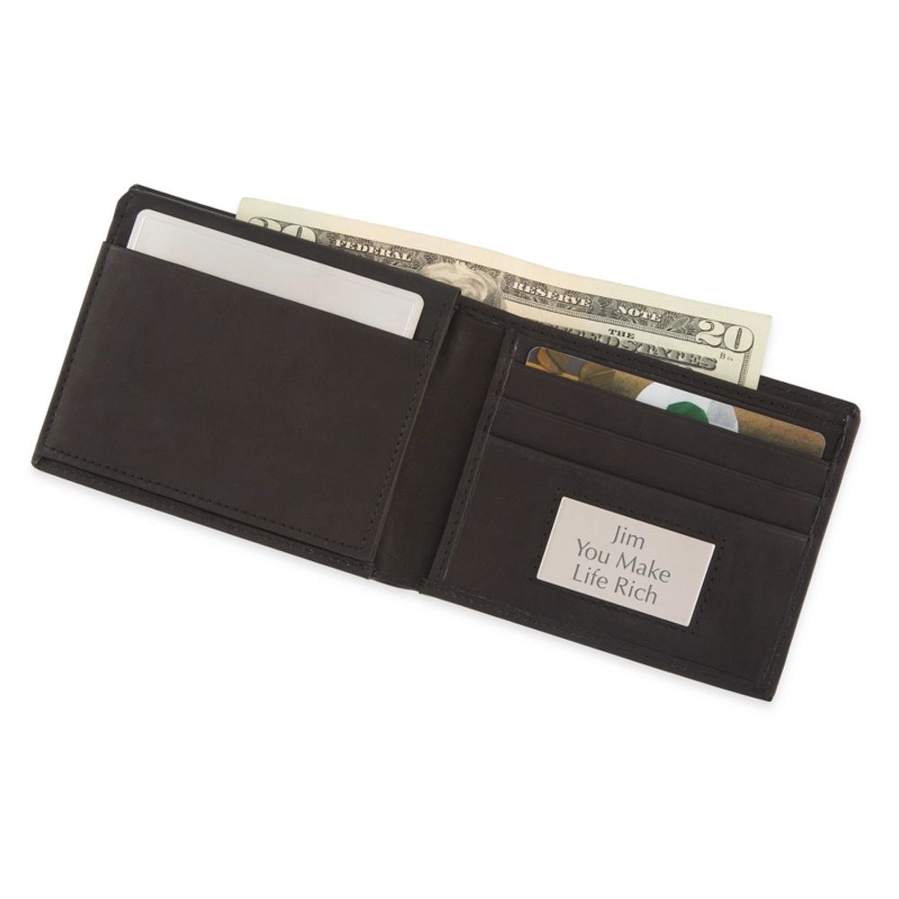 Black Leather Passcase Wallet