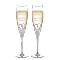 Heart and Cross Champagne Flute Set