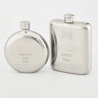 Bride and Groom Flask Set