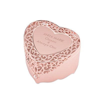 Rose Gold Heart Cut Out Jewelry Box