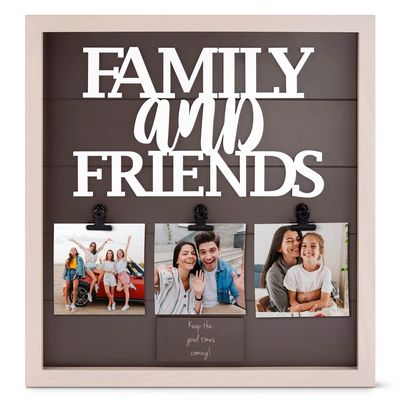 Family and Friends Wood Pallet 3 Clip Photo Wall Art