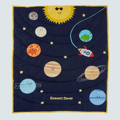 Space Baby Embroidered Quilt