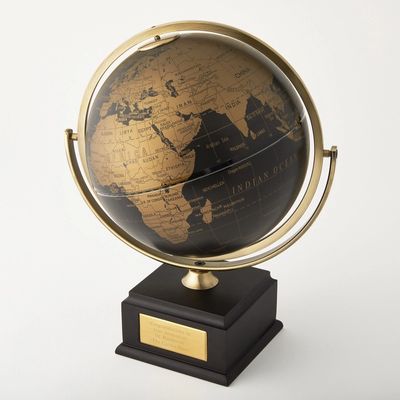 Black and Gold Meridian Globe