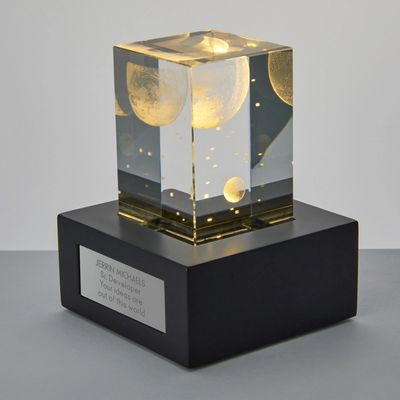 3D LED Moon Glass Cube