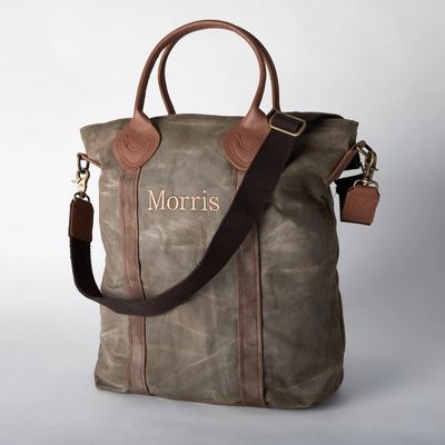 Olive Waxed Canvas Travel Tote