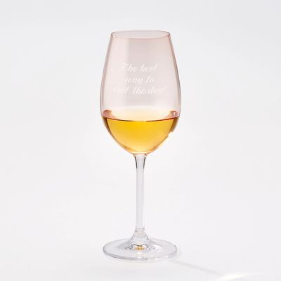 Personalized Meridian Blush White Wine Glass