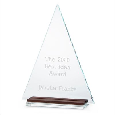 Personalized Large Glass Triangle Award
