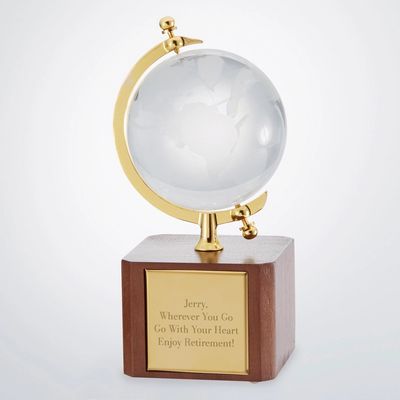 Glass and Brass Personalized Globe