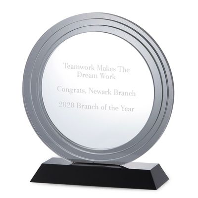 Round Smoked Crystal Award