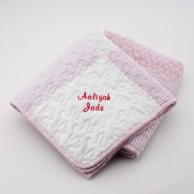 Personalized Pink Dot Keepsake Quilt