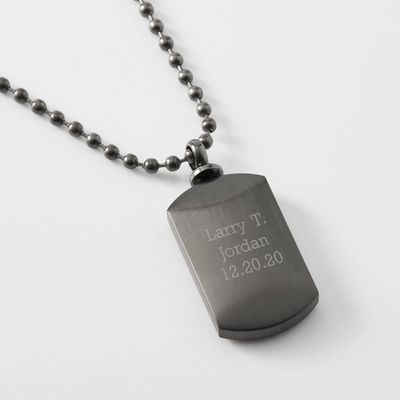 Personalized Dog Tag Urn Necklace