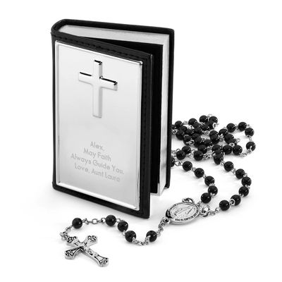 Boy's Stainless Steel Personalized Rosary