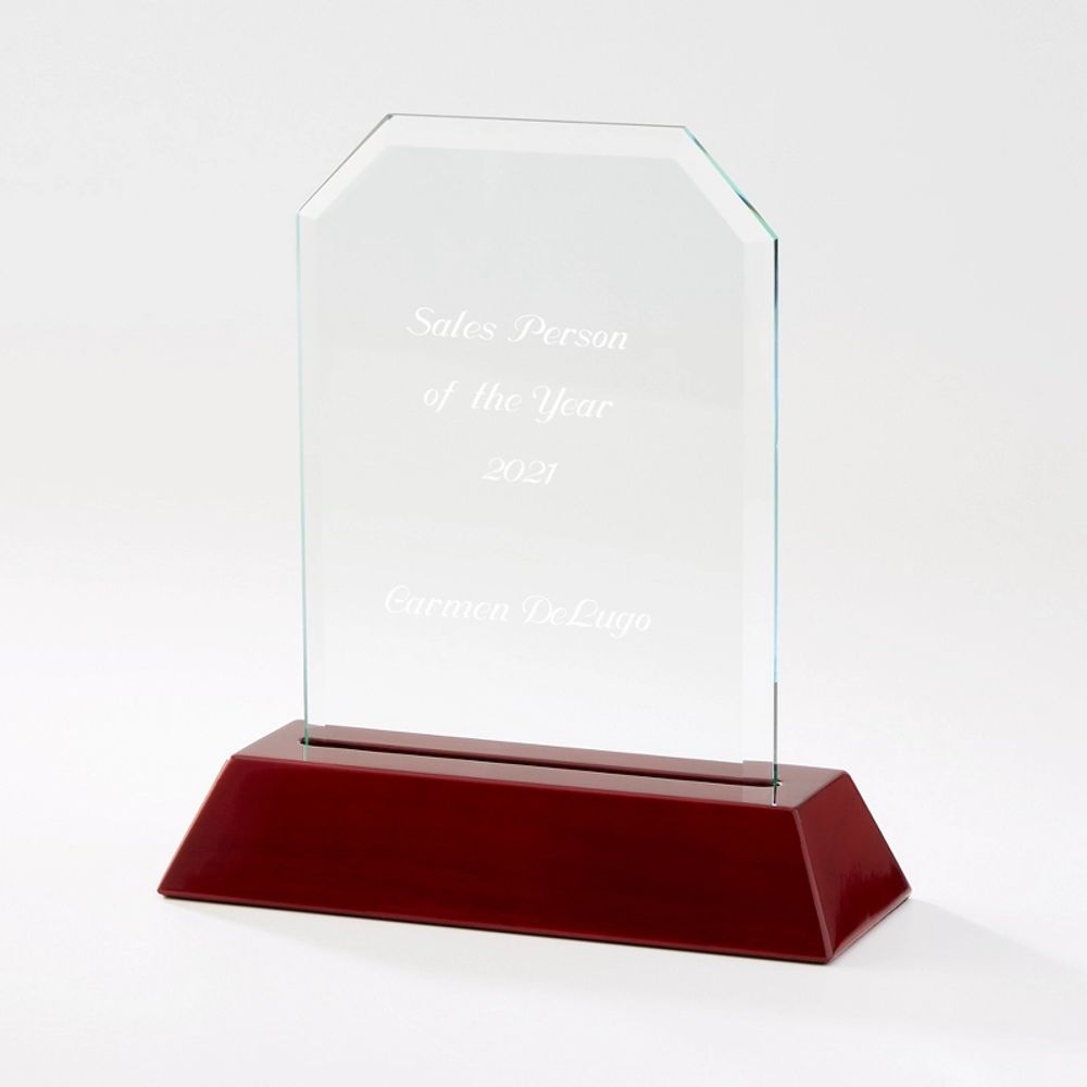 High Gloss Mahogany Glass Award