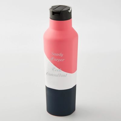 Personalized Corkcicle Pink Navy Sport Canteen