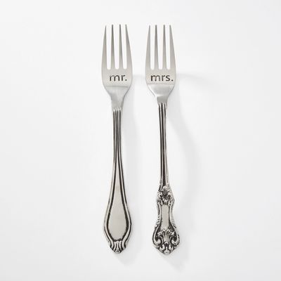Mr And Mrs Wedding Fork Set
