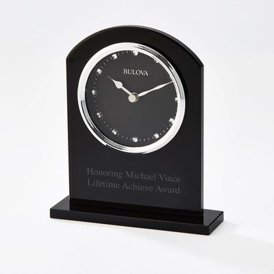Bulova Ebony Glass Clock