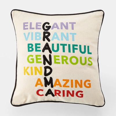 Multicolored Anagram Grandma Pillow