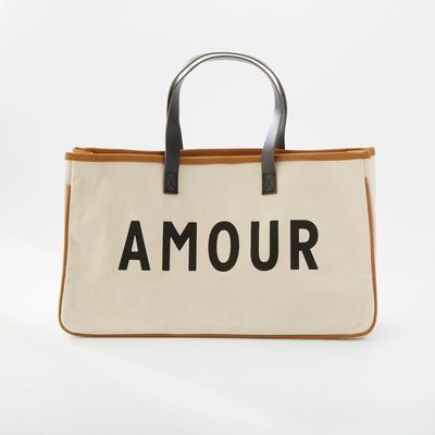 White Canvas Amour Tote