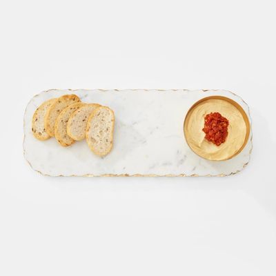 White Marble Serving Tray Set