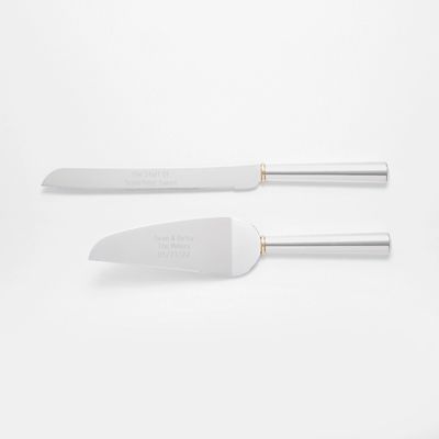 Classic Gold and Silver Cake Knife and Server Set