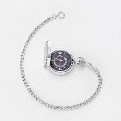 Silver Twisted Roman Numeral Pocket Watch