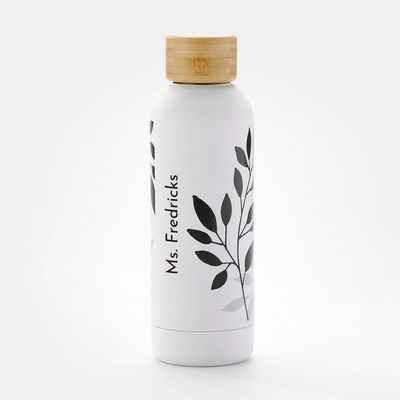 Black Leaf Stainless Steel Water Bottle