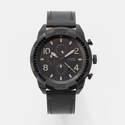 Fossil Bronson Chronograph Black Eco Leather Watch