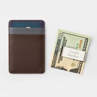 Brown Classic Men's Money Clip Card Case