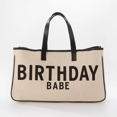 Birthday Babe White Canvas Tote Bag