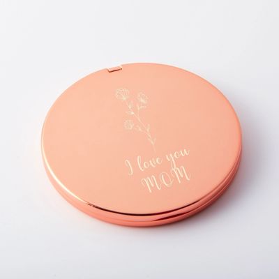 Rose Gold I Love You Mom Compact Mirror