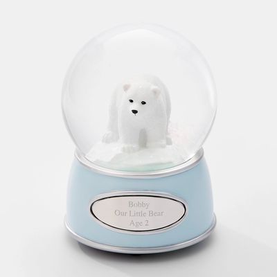 Polar Bear Cub Musical Snow Globe