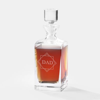 Dad Glass Square Rounded Edge Decanter