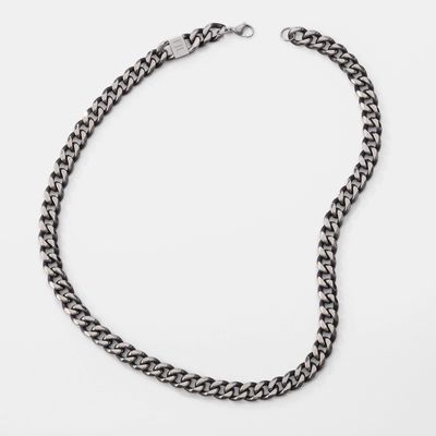 Men's Stainless Steel 2 Tone Curb Chain Necklace