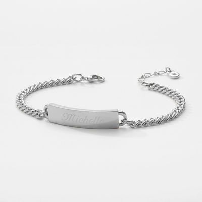 Women's Silver Curb Chain Bracelet
