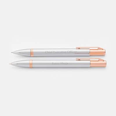 Reflections Chrome and Rose Gold Pen and Pencil Set