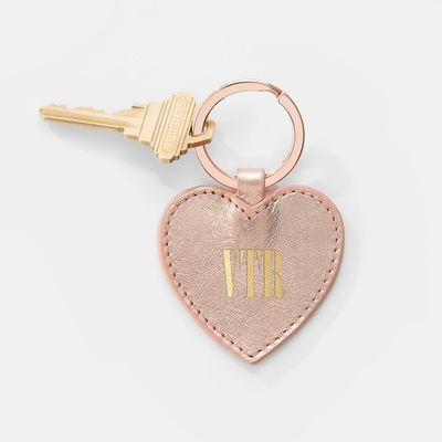 Rose Heart Leather Key Chain