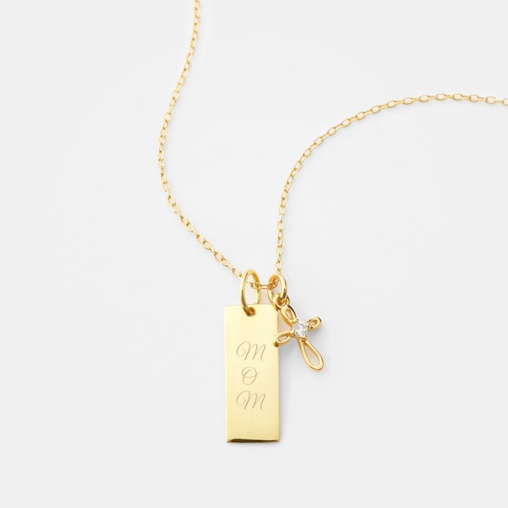 things remembered gold bar necklace