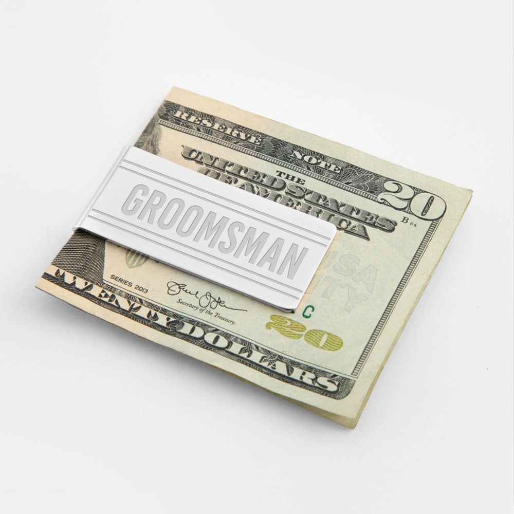 Stainless Steel Groomsman Money Clip