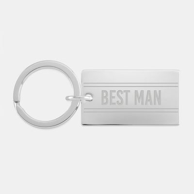 Silver Best Man Key Chain