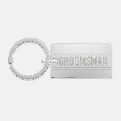 Silver Groomsman Key Chain