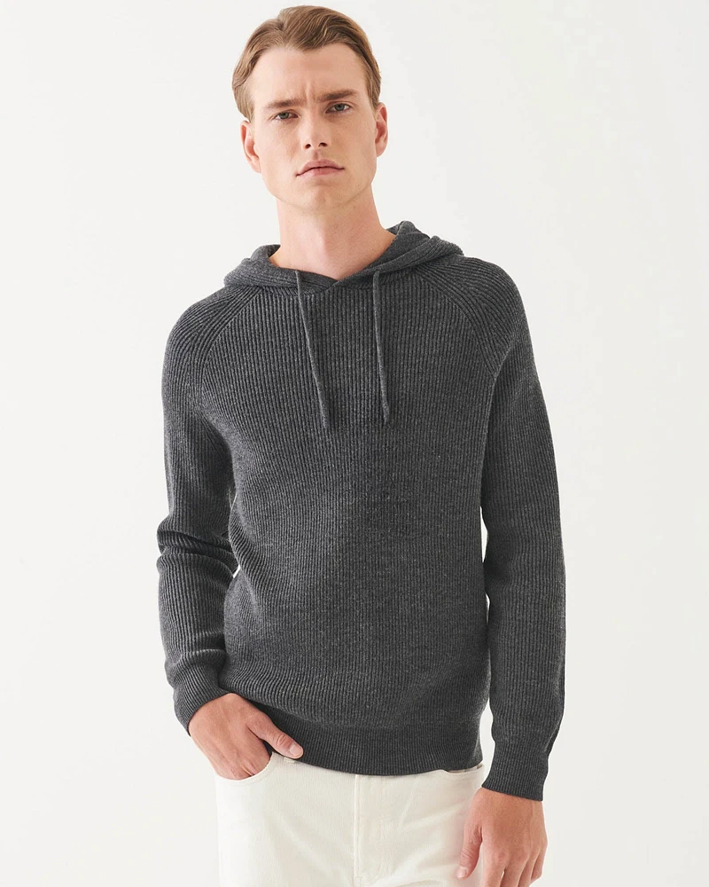 Merino Rib Hoodie