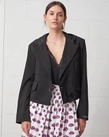 Cropped Hooded Blazer