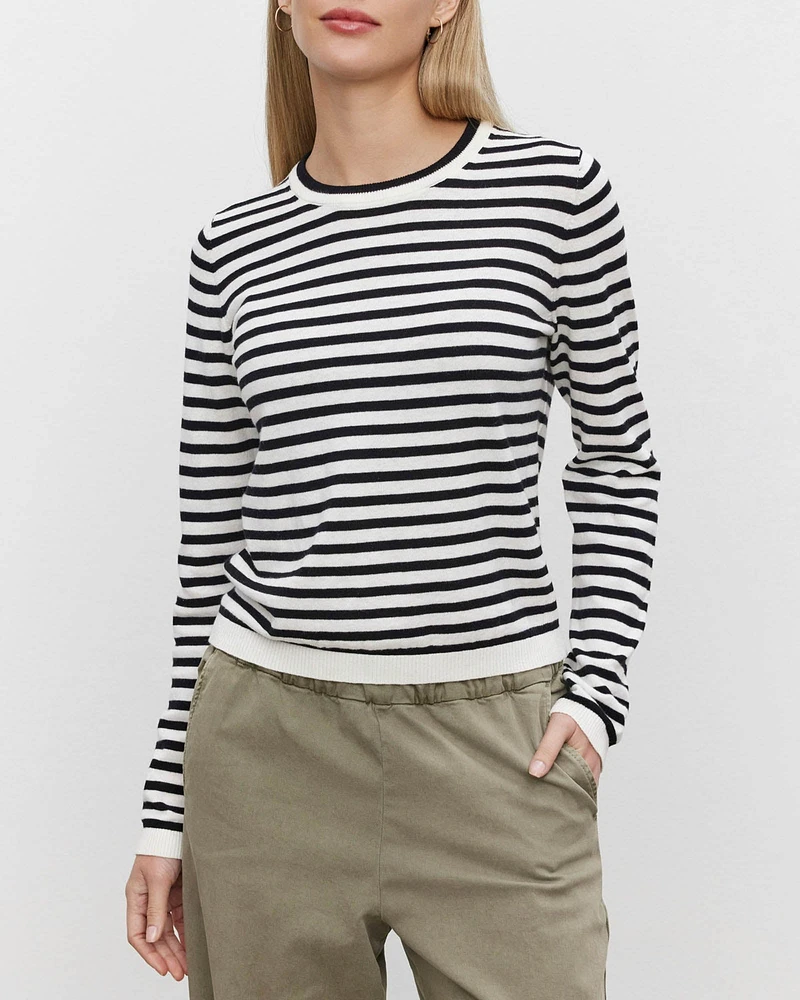 Long Sleeve Cotton-Cashmere Top