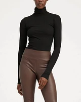 Rib Long Sleeve Turtleneck Top